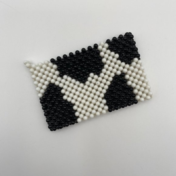 NWOT Beaded Card Holder - Aesthetic Handmade Cow Print Wallet | Card Sleeve - Picture 8 of 8